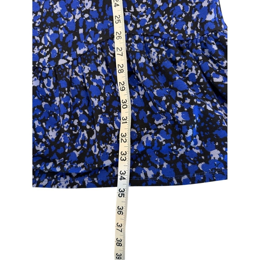 Tyler Boe Blue Abstract Floral Puff‎ Sleeve Ruffle Hem Mini Dress Size Meduim ? - Picture 10 of 10